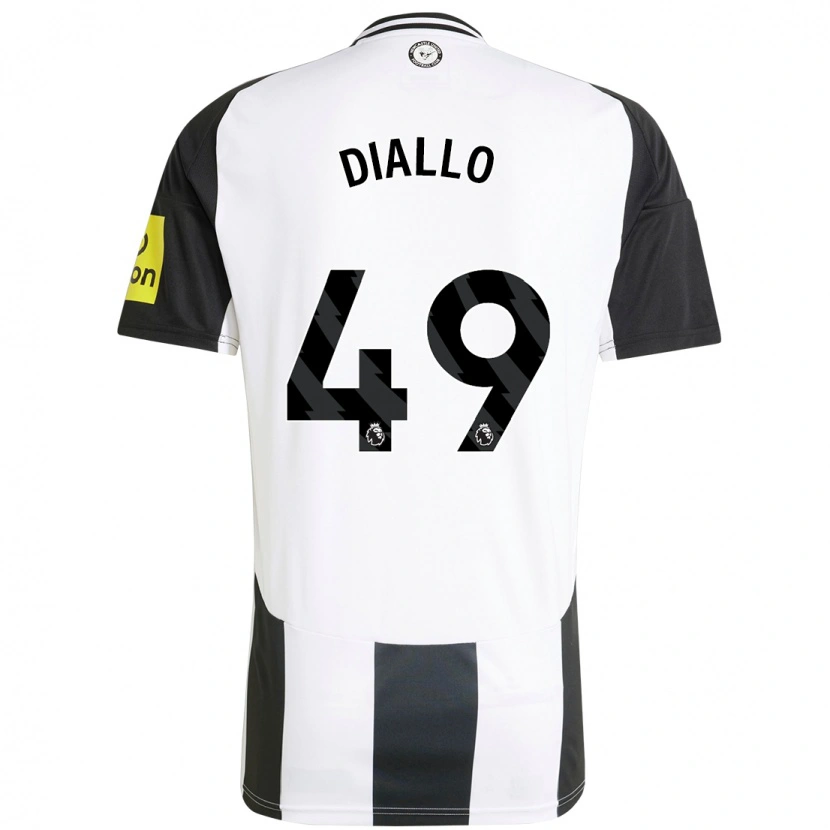 Danxen Donna Maglia Amadou Diallo #49 Bianco Nero Kit Gara Home 2024/25 Maglietta