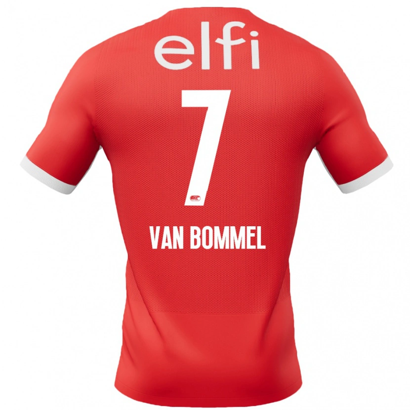 Danxen Donna Maglia Ruben Van Bommel #7 Rosso Bianco Kit Gara Home 2024/25 Maglietta