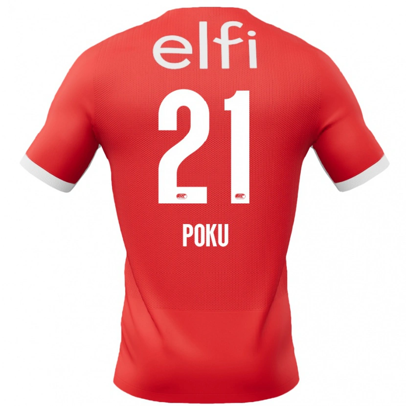 Danxen Donna Maglia Ernest Poku #21 Rosso Bianco Kit Gara Home 2024/25 Maglietta