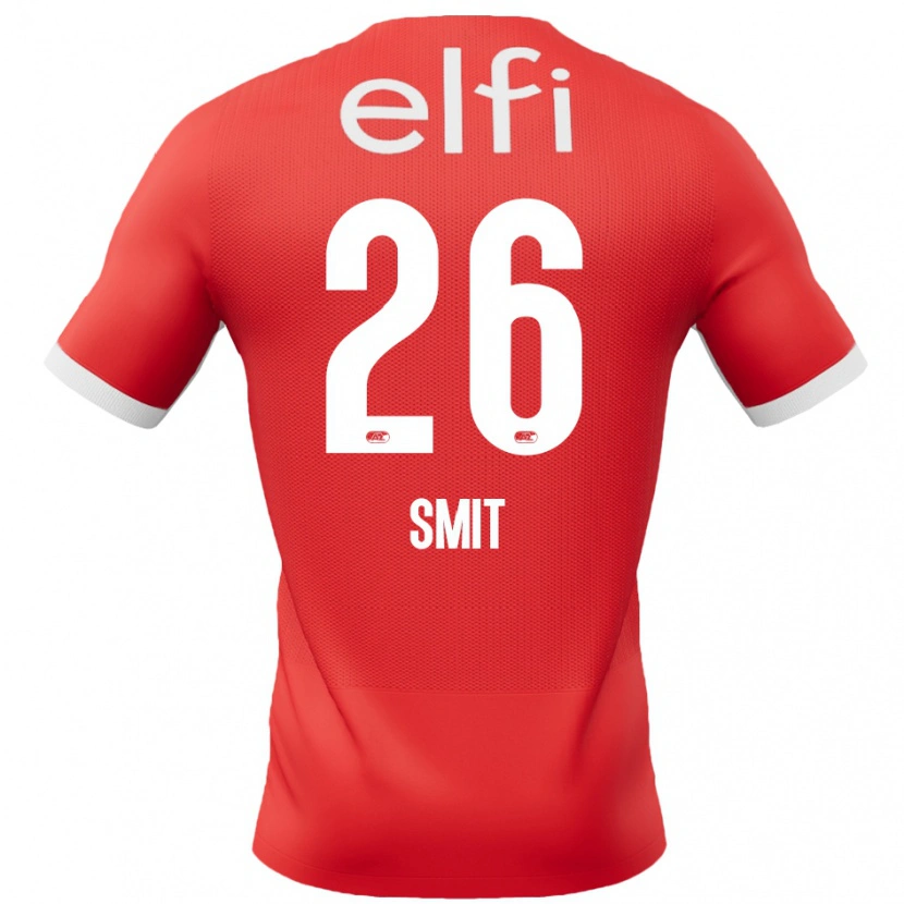 Danxen Donna Maglia Kees Smit #26 Rosso Bianco Kit Gara Home 2024/25 Maglietta