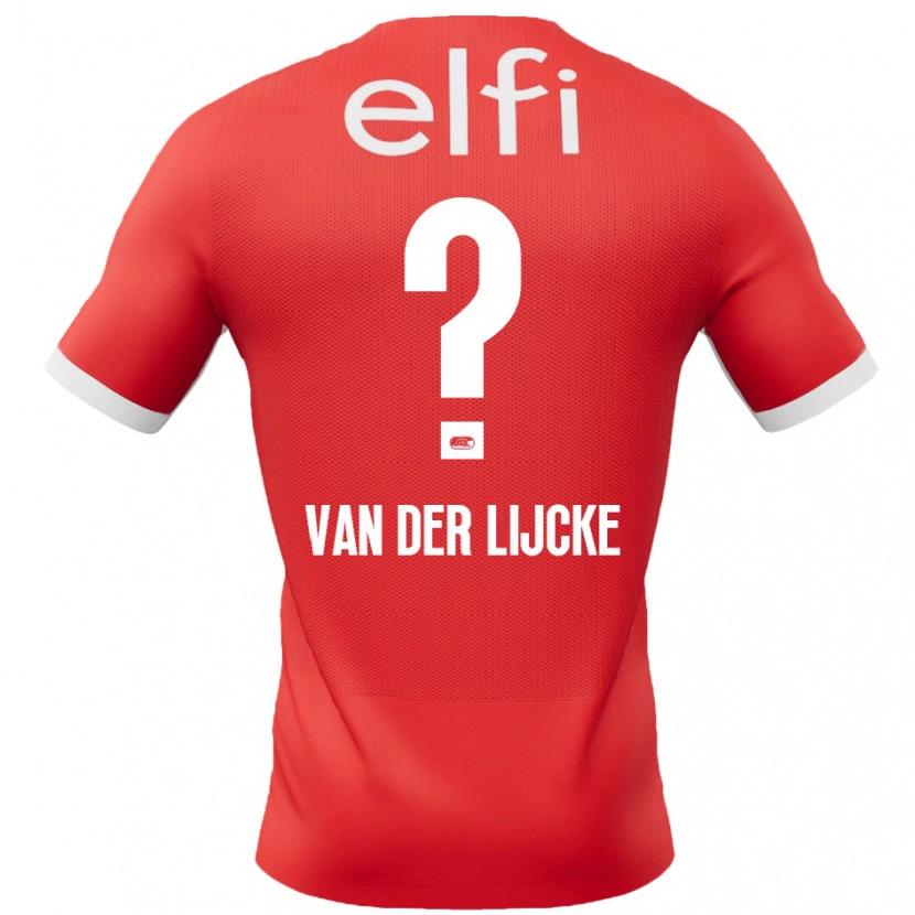 Danxen Donna Maglia Donny Van Der Lijcke #0 Rosso Bianco Kit Gara Home 2024/25 Maglietta