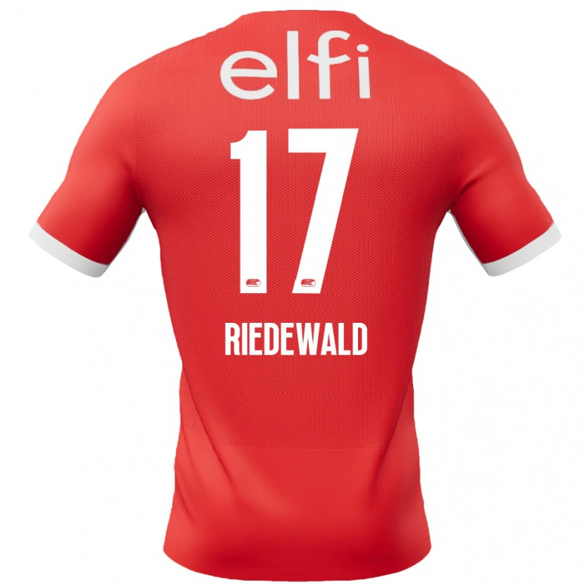 Danxen Donna Maglia Kenzo Riedewald #17 Rosso Bianco Kit Gara Home 2024/25 Maglietta