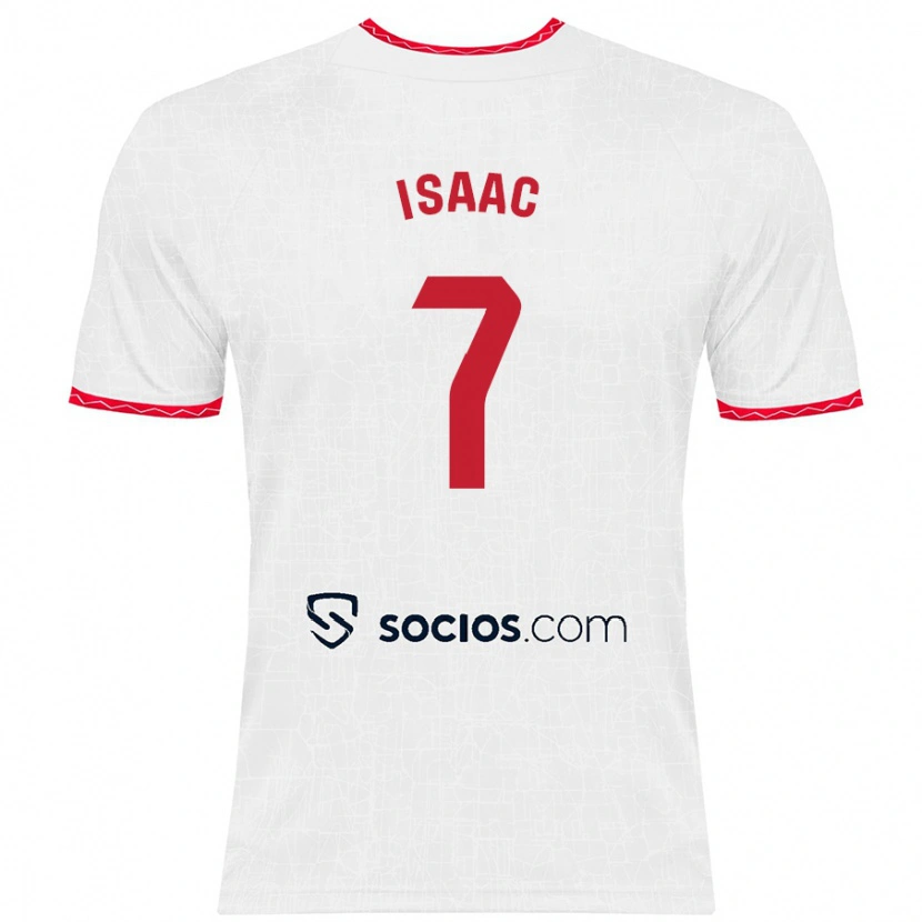 Danxen Donna Maglia Isaac Romero #7 Bianco Rosso Kit Gara Home 2024/25 Maglietta