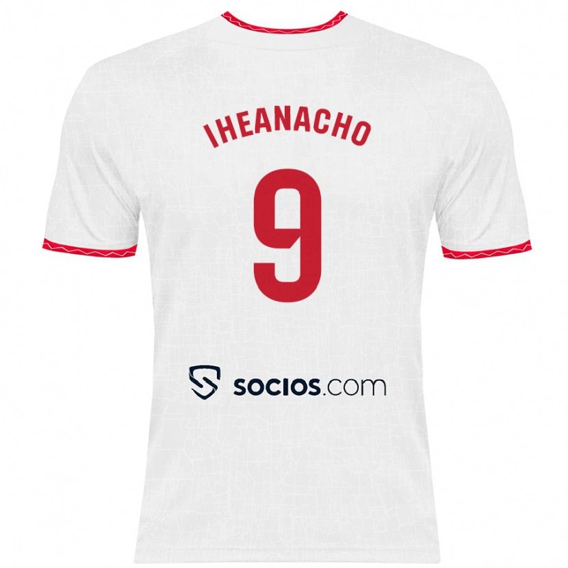 Danxen Donna Maglia Kelechi Iheanacho #9 Bianco Rosso Kit Gara Home 2024/25 Maglietta
