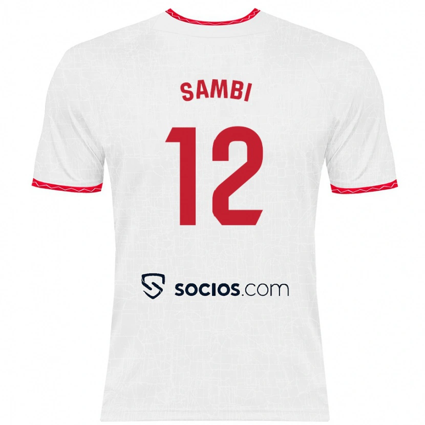 Danxen Donna Maglia Albert Sambi Lokonga #12 Bianco Rosso Kit Gara Home 2024/25 Maglietta