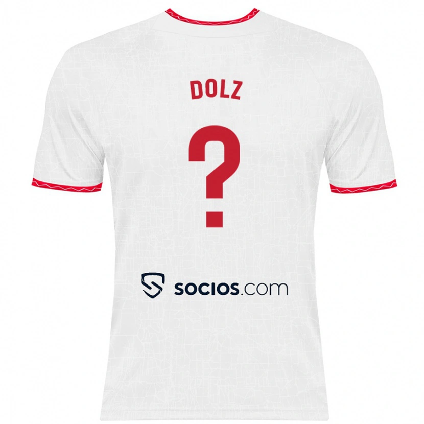 Danxen Donna Maglia Marc Dolz #0 Bianco Rosso Kit Gara Home 2024/25 Maglietta