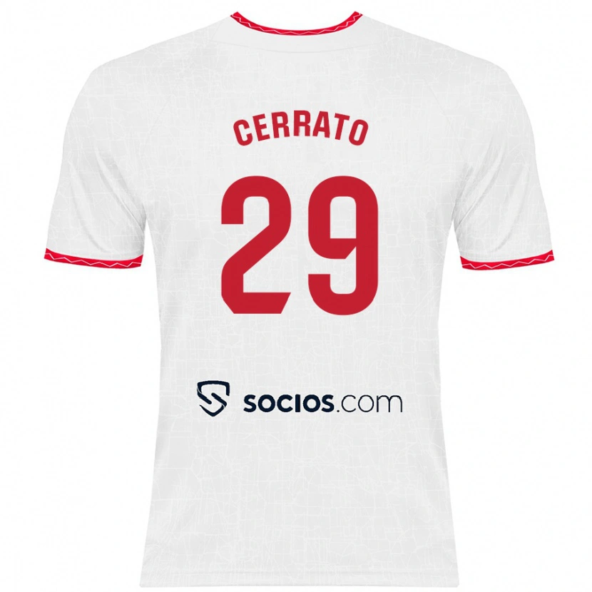 Danxen Donna Maglia Alba Cerrato #29 Bianco Rosso Kit Gara Home 2024/25 Maglietta