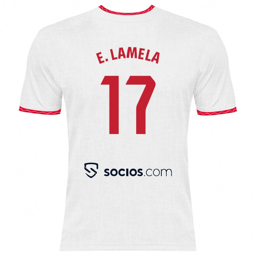 Danxen Donna Maglia Erik Lamela #17 Bianco Rosso Kit Gara Home 2024/25 Maglietta