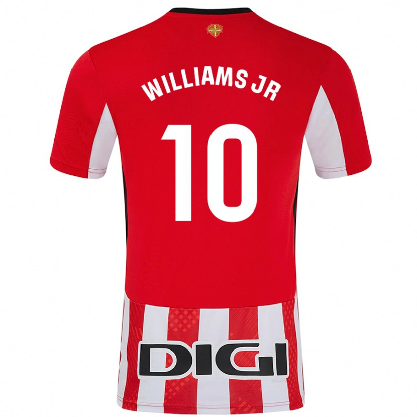 Danxen Donna Maglia Nico Williams #10 Rosso Bianco Kit Gara Home 2024/25 Maglietta
