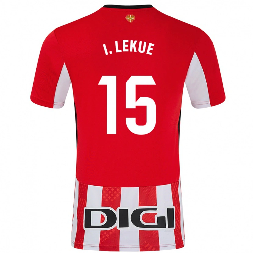 Danxen Donna Maglia Iñigo Lekue #15 Rosso Bianco Kit Gara Home 2024/25 Maglietta