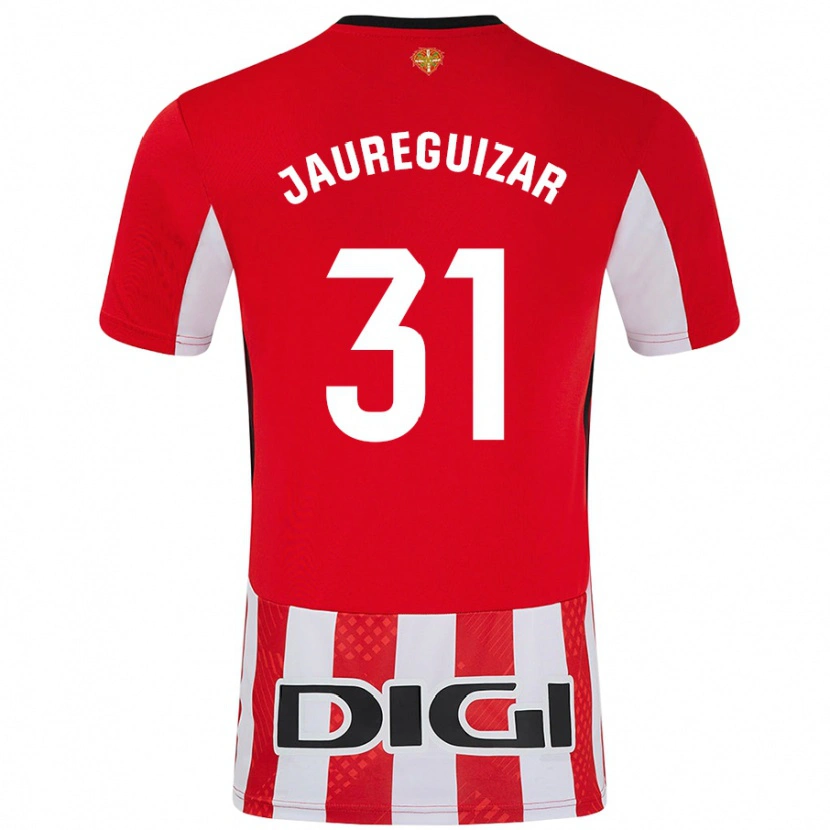 Danxen Donna Maglia Mikel Jauregizar #31 Rosso Bianco Kit Gara Home 2024/25 Maglietta