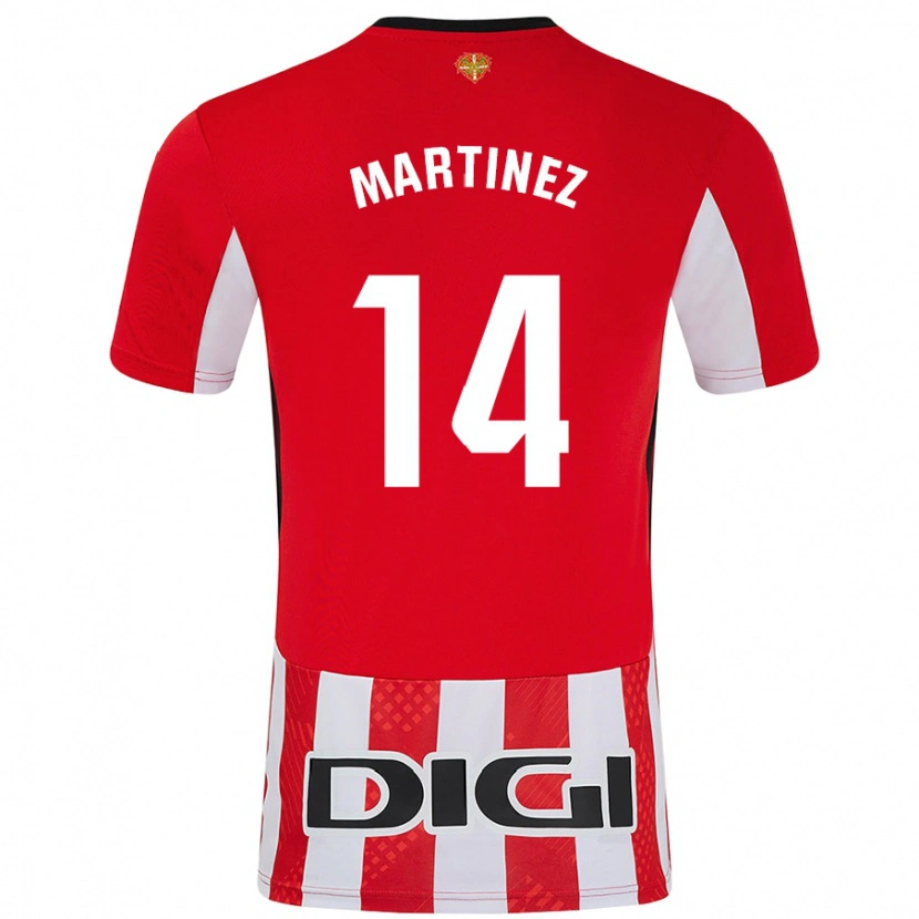 Danxen Donna Maglia Pablo Martínez #14 Rosso Bianco Kit Gara Home 2024/25 Maglietta