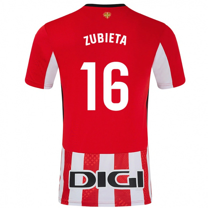 Danxen Donna Maglia Maite Zubieta #16 Rosso Bianco Kit Gara Home 2024/25 Maglietta
