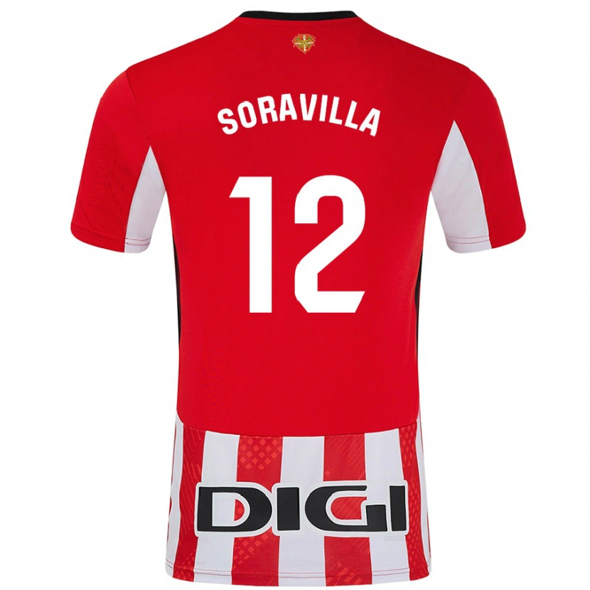 Danxen Donna Maglia Ander Soravilla #12 Rosso Bianco Kit Gara Home 2024/25 Maglietta