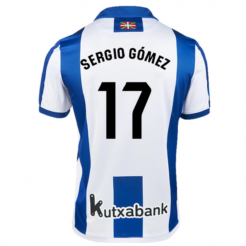 Danxen Donna Maglia Sergio Gómez #17 Bianco Blu Kit Gara Home 2024/25 Maglietta