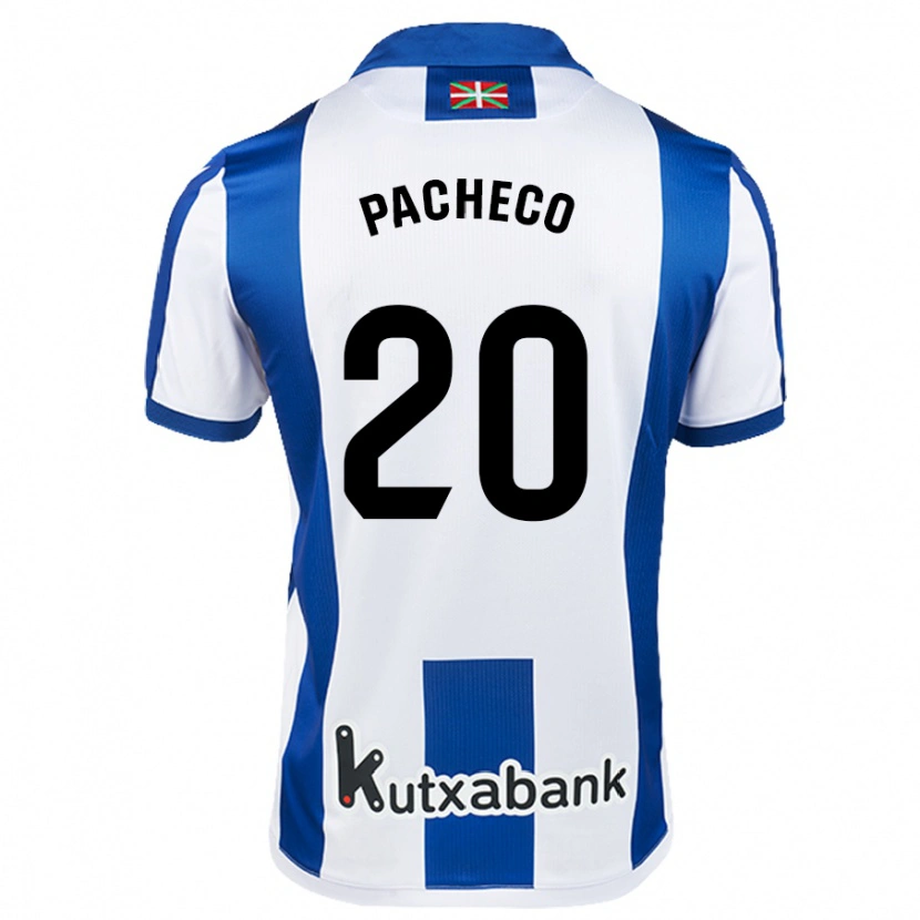 Danxen Donna Maglia Jon Pacheco #20 Bianco Blu Kit Gara Home 2024/25 Maglietta