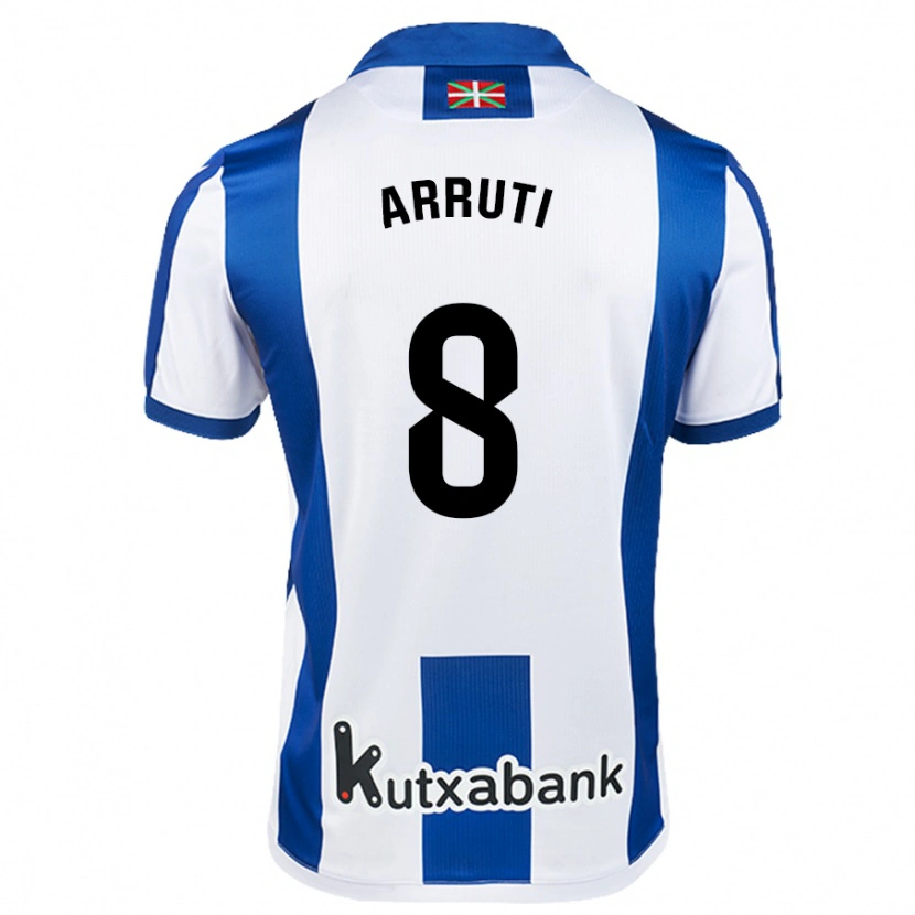 Danxen Donna Maglia Martín Arruti #8 Bianco Blu Kit Gara Home 2024/25 Maglietta