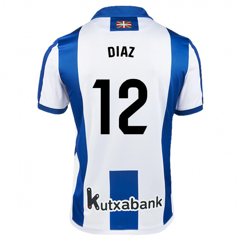 Danxen Donna Maglia Ekain Díaz #12 Bianco Blu Kit Gara Home 2024/25 Maglietta