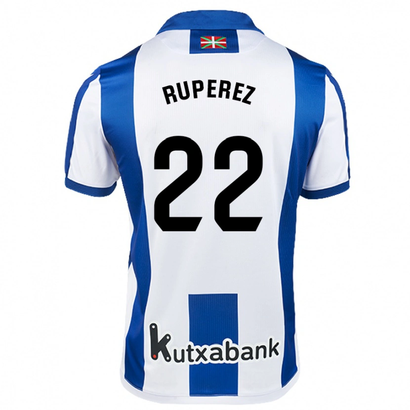 Danxen Donna Maglia Iñaki Rupérez #22 Bianco Blu Kit Gara Home 2024/25 Maglietta