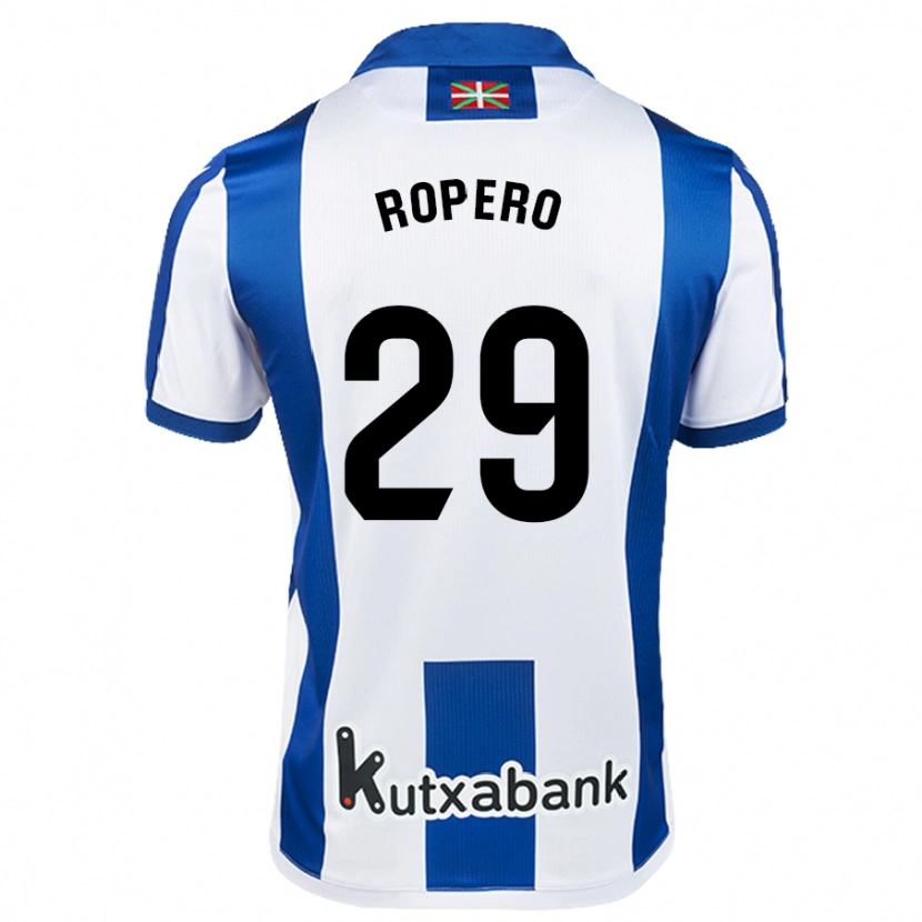 Danxen Donna Maglia Iker Ropero #29 Bianco Blu Kit Gara Home 2024/25 Maglietta
