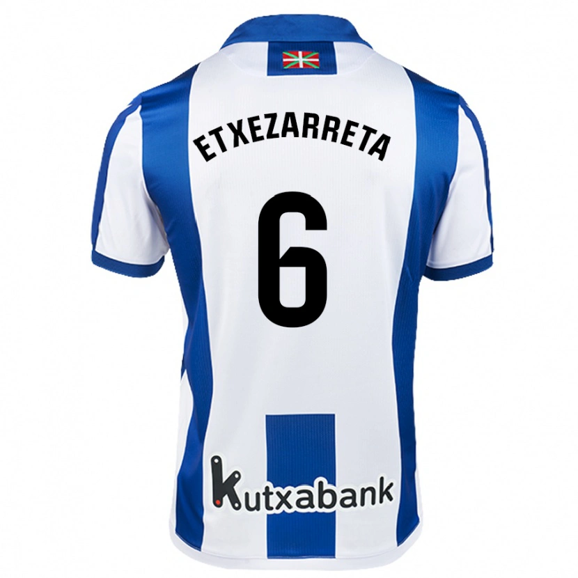 Danxen Donna Maglia Ane Etxezarreta #6 Bianco Blu Kit Gara Home 2024/25 Maglietta