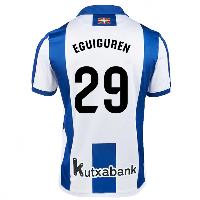Danxen Donna Maglia Intza Eguiguren Beraza #29 Bianco Blu Kit Gara Home 2024/25 Maglietta