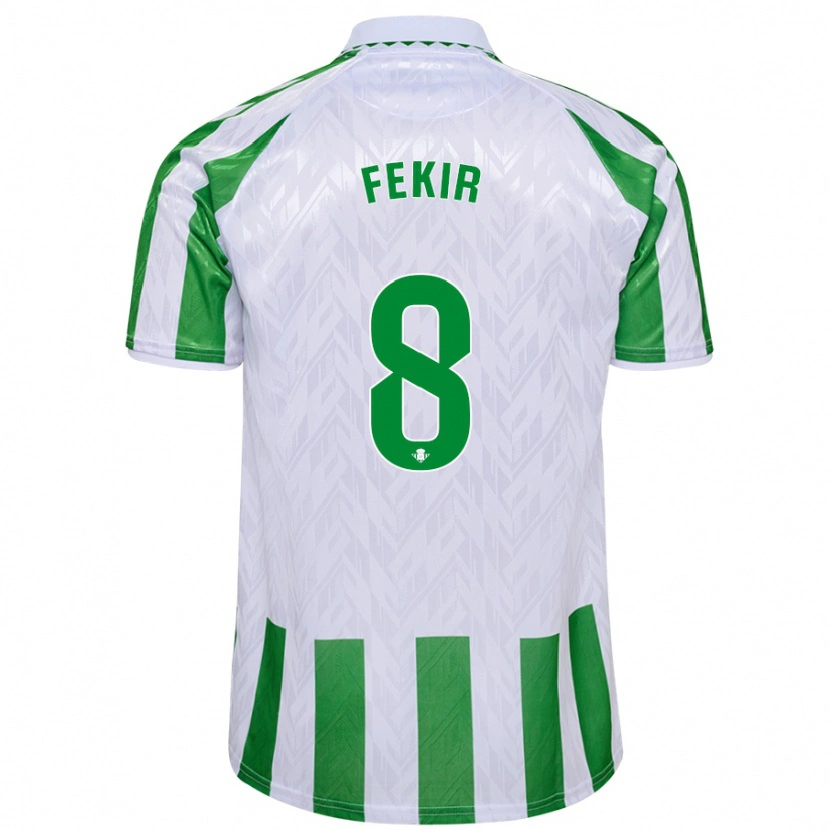 Danxen Donna Maglia Nabil Fekir #8 Verde Bianco A Righe Kit Gara Home 2024/25 Maglietta