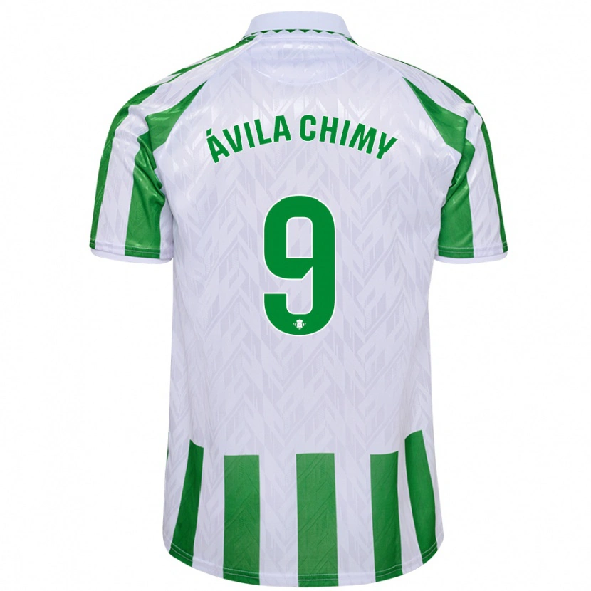 Danxen Donna Maglia Chimy Ávila #9 Verde Bianco A Righe Kit Gara Home 2024/25 Maglietta