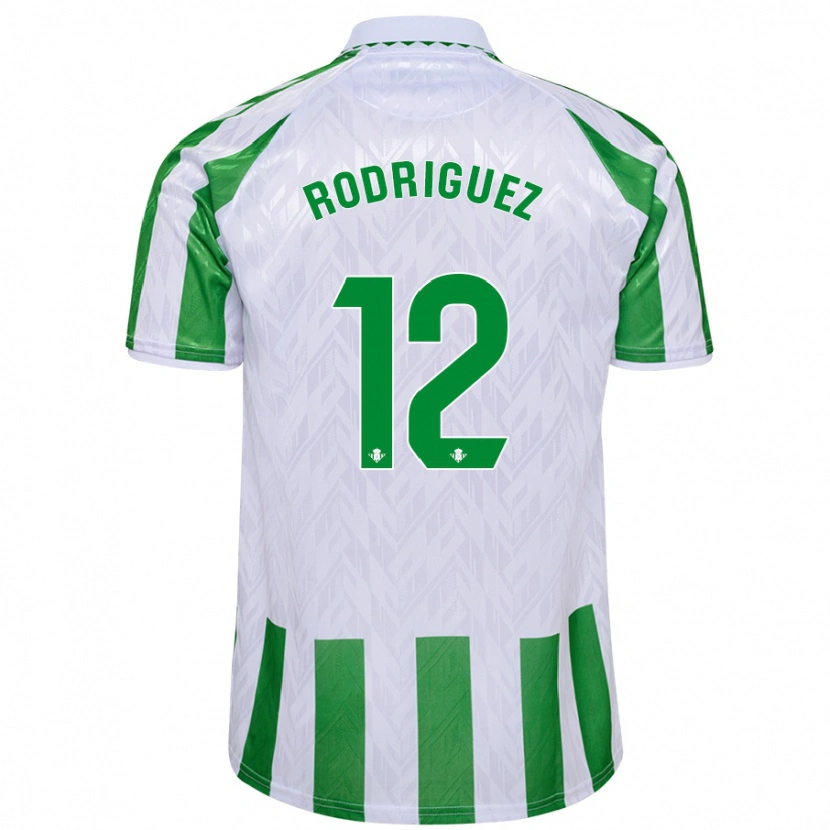 Danxen Donna Maglia Ricardo Rodríguez #12 Verde Bianco A Righe Kit Gara Home 2024/25 Maglietta