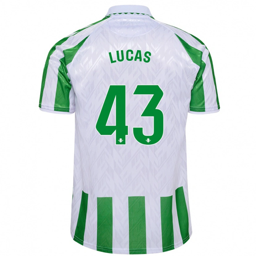 Danxen Donna Maglia Lucas Alcázar #43 Verde Bianco A Righe Kit Gara Home 2024/25 Maglietta