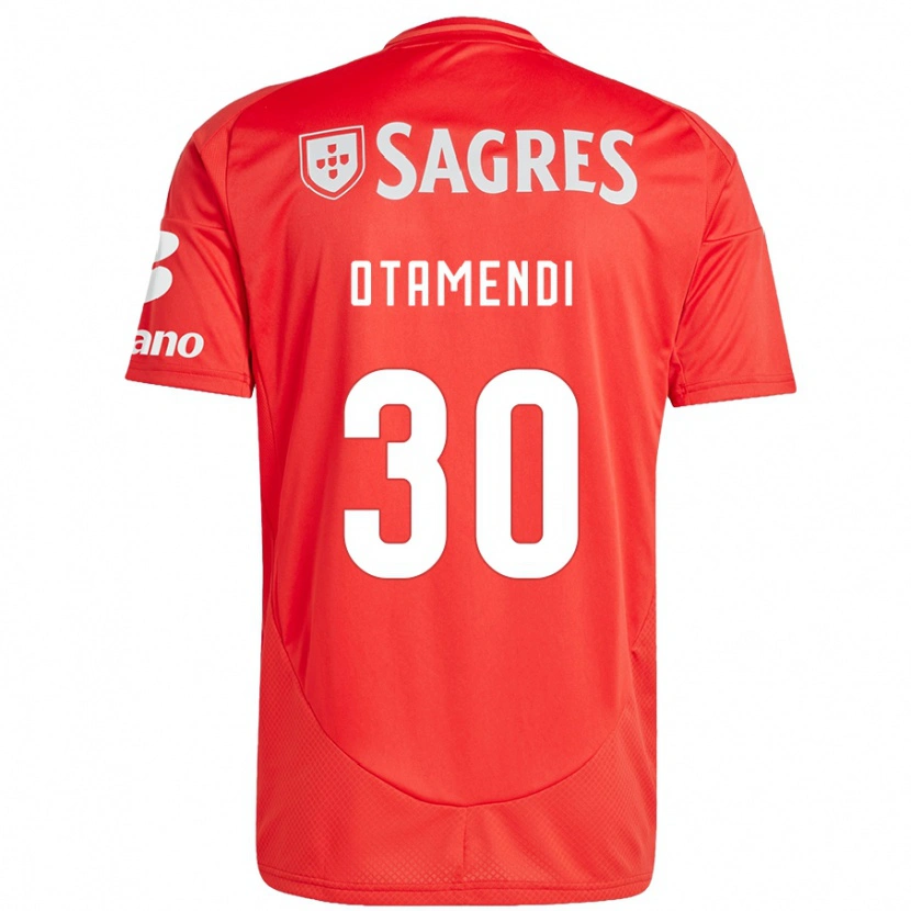Danxen Donna Maglia Nicolás Otamendi #30 Rosso Bianco Kit Gara Home 2024/25 Maglietta