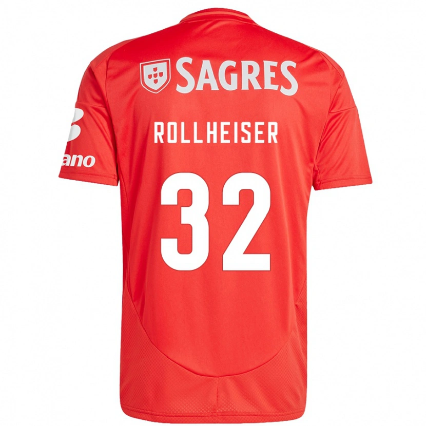 Danxen Donna Maglia Benjamín Rollheiser #32 Rosso Bianco Kit Gara Home 2024/25 Maglietta