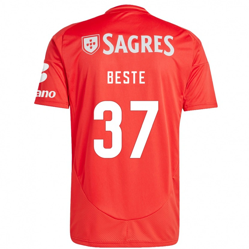 Danxen Donna Maglia Jan-Niklas Beste #37 Rosso Bianco Kit Gara Home 2024/25 Maglietta