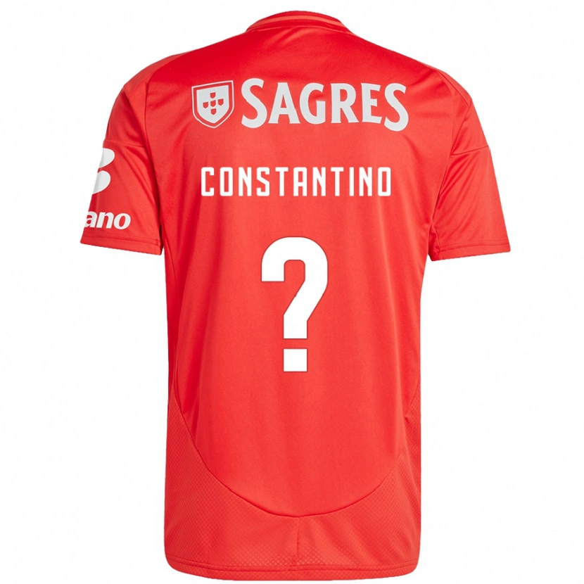 Danxen Donna Maglia Simão Constantino #0 Rosso Bianco Kit Gara Home 2024/25 Maglietta