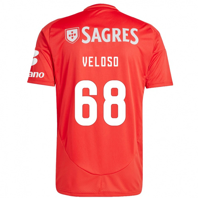 Danxen Donna Maglia João Veloso #68 Rosso Bianco Kit Gara Home 2024/25 Maglietta