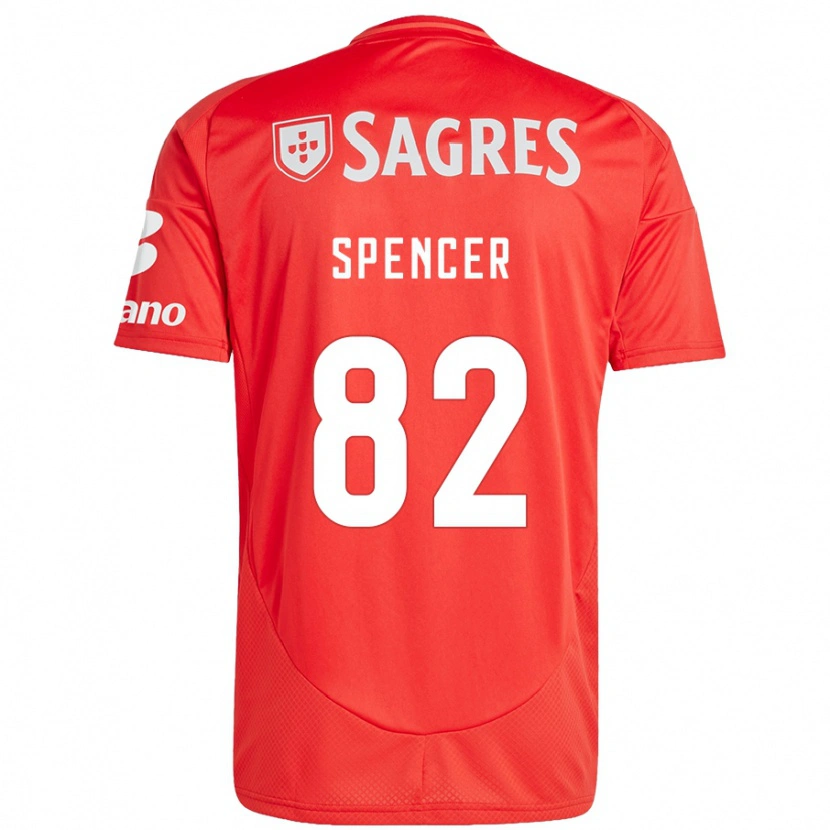 Danxen Donna Maglia Diogo Spencer #82 Rosso Bianco Kit Gara Home 2024/25 Maglietta