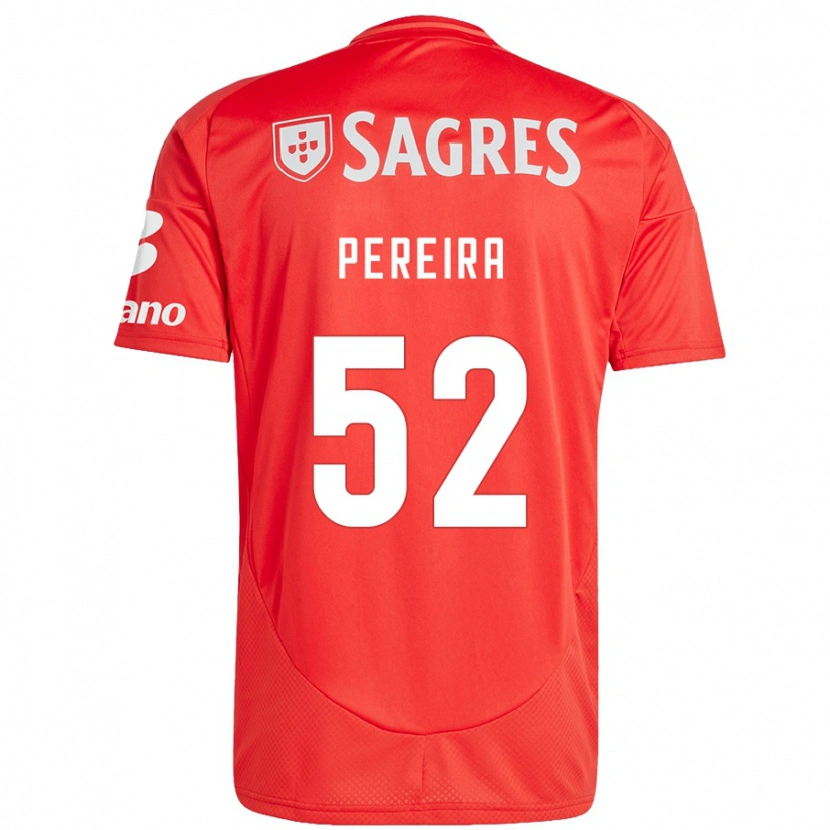 Danxen Donna Maglia Henrique Pereira #52 Rosso Bianco Kit Gara Home 2024/25 Maglietta