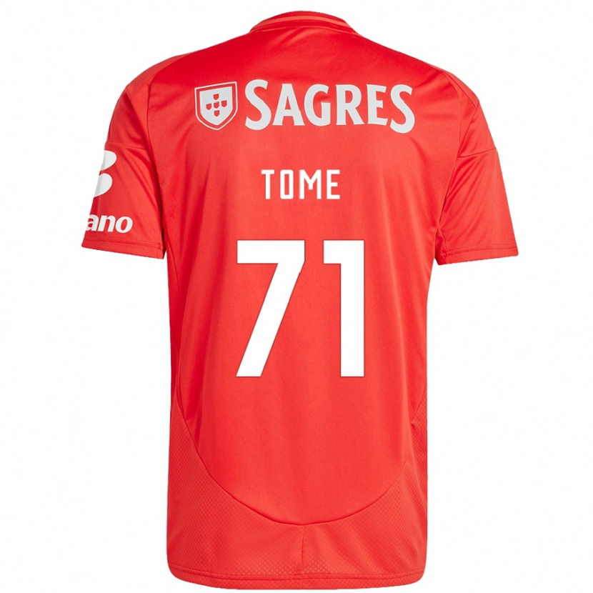 Danxen Donna Maglia João Tomé #71 Rosso Bianco Kit Gara Home 2024/25 Maglietta