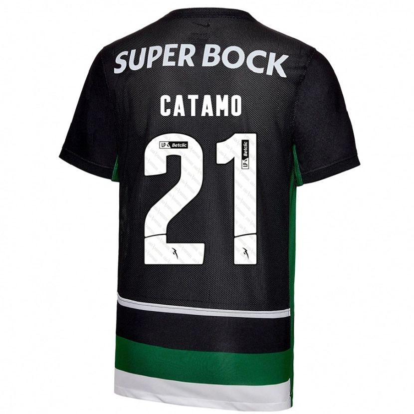 Danxen Donna Maglia Geny Catamo #21 Nero Bianco Verde Kit Gara Home 2024/25 Maglietta