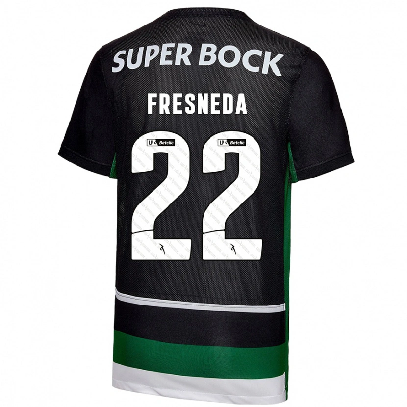 Danxen Donna Maglia Iván Fresneda #22 Nero Bianco Verde Kit Gara Home 2024/25 Maglietta