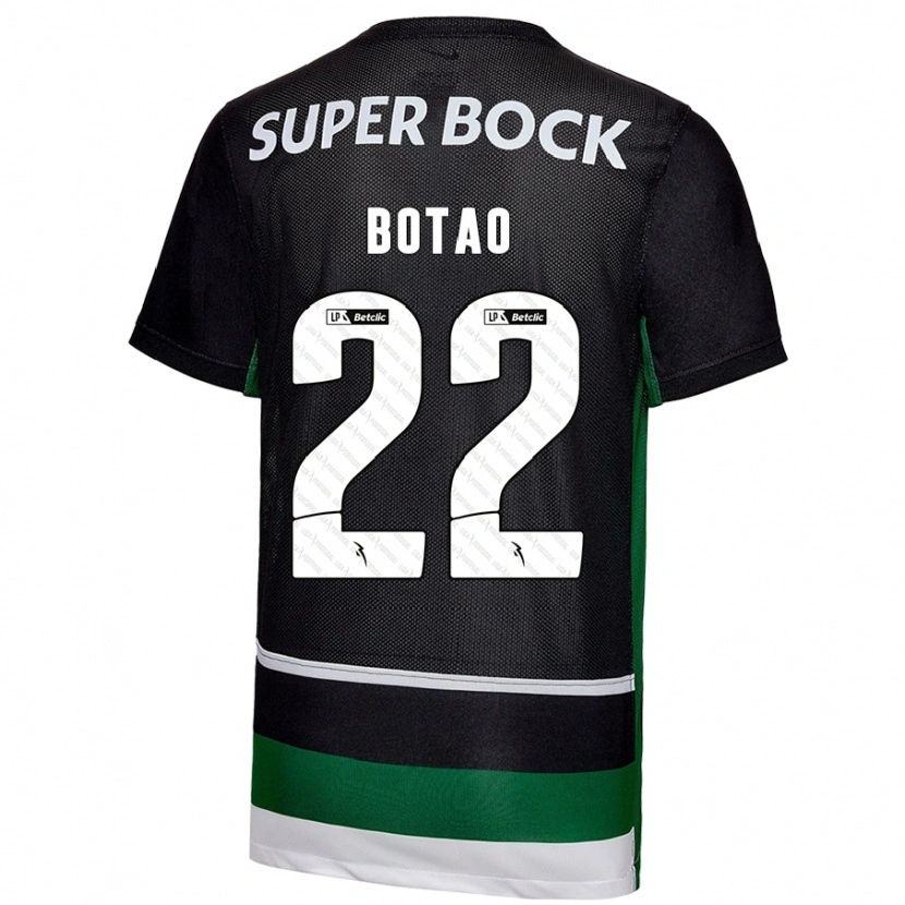 Danxen Donna Maglia Martim Botão #22 Nero Bianco Verde Kit Gara Home 2024/25 Maglietta