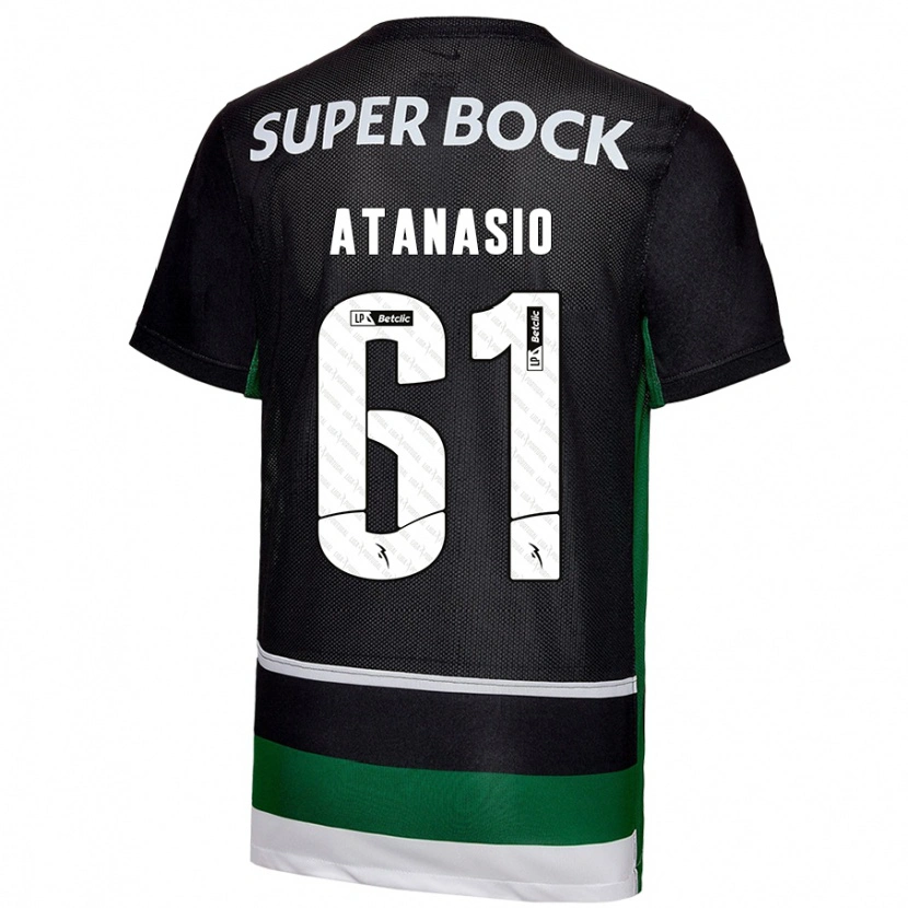 Danxen Donna Maglia Atanásio #61 Nero Bianco Verde Kit Gara Home 2024/25 Maglietta