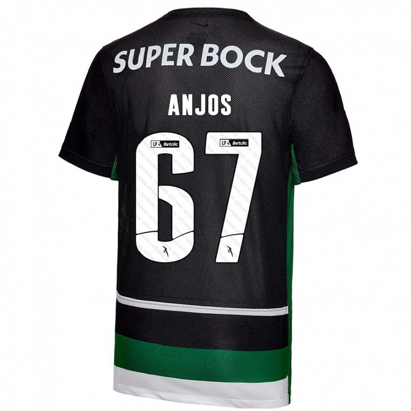 Danxen Donna Maglia Lucas Anjos #67 Nero Bianco Verde Kit Gara Home 2024/25 Maglietta