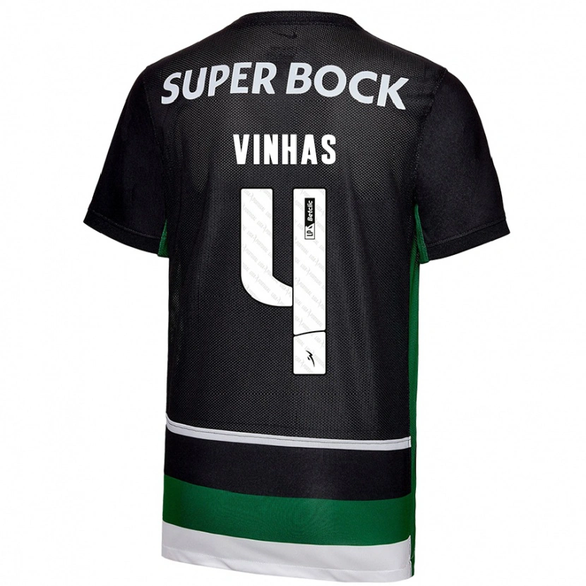 Danxen Donna Maglia Gabriela Vinhas #4 Nero Bianco Verde Kit Gara Home 2024/25 Maglietta