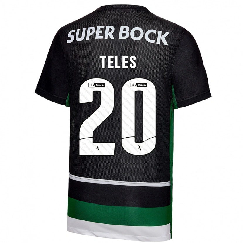 Danxen Donna Maglia Ana Teles #20 Nero Bianco Verde Kit Gara Home 2024/25 Maglietta