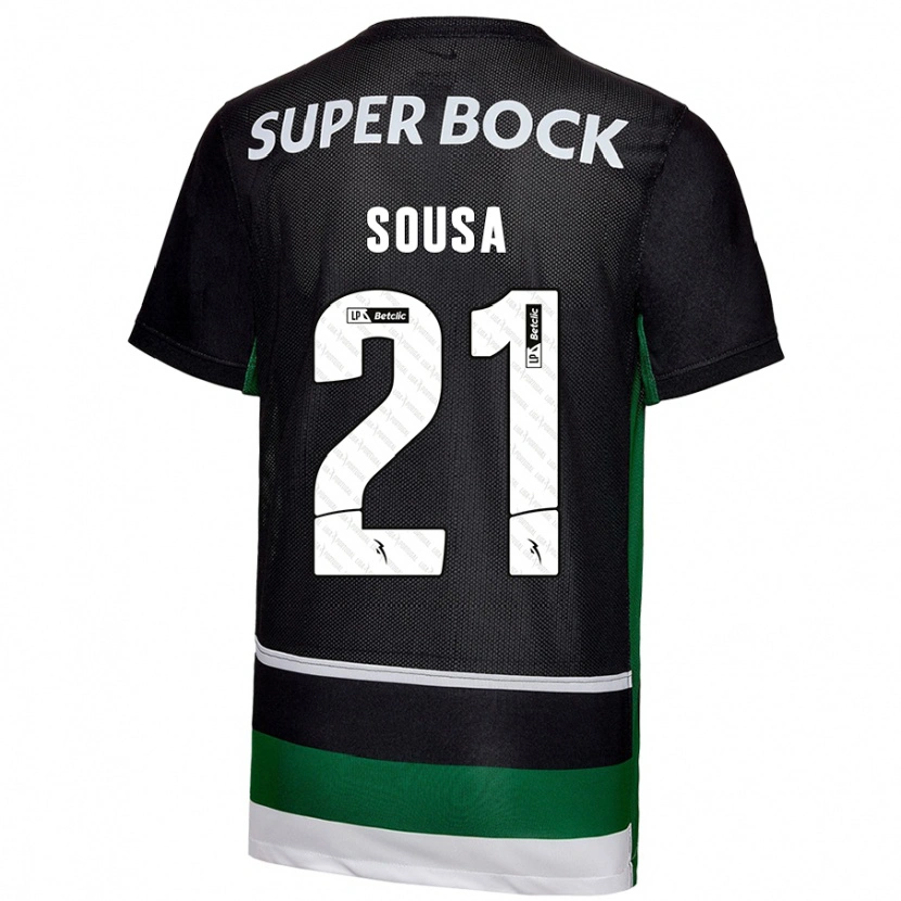 Danxen Donna Maglia Margarida Sousa #21 Nero Bianco Verde Kit Gara Home 2024/25 Maglietta