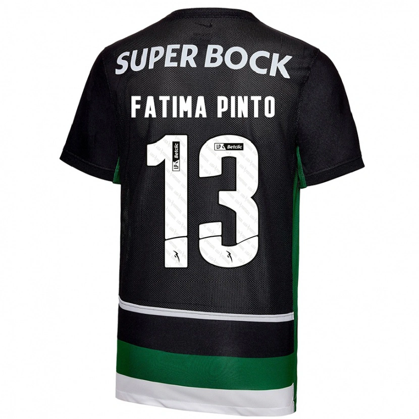 Danxen Donna Maglia Fátima Alexandra Figueira Pinto #13 Nero Bianco Verde Kit Gara Home 2024/25 Maglietta