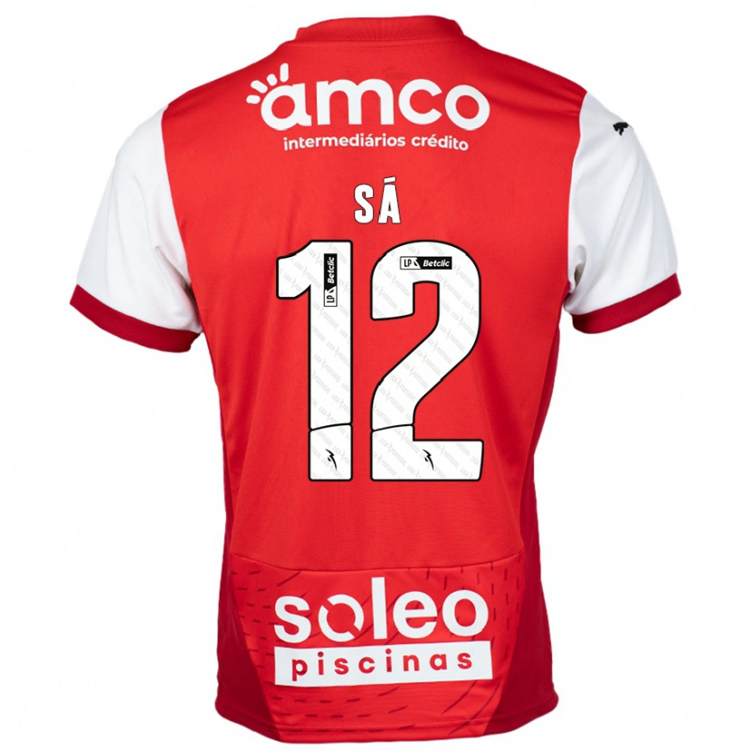 Danxen Donna Maglia Tiago Sá #12 Rosso Bianco Kit Gara Home 2024/25 Maglietta