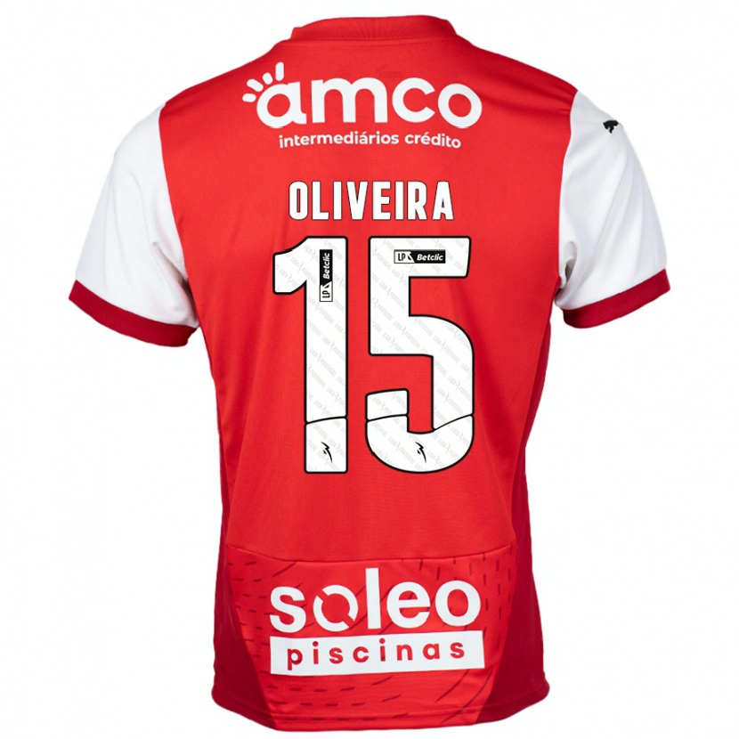 Danxen Donna Maglia Paulo Oliveira #15 Rosso Bianco Kit Gara Home 2024/25 Maglietta