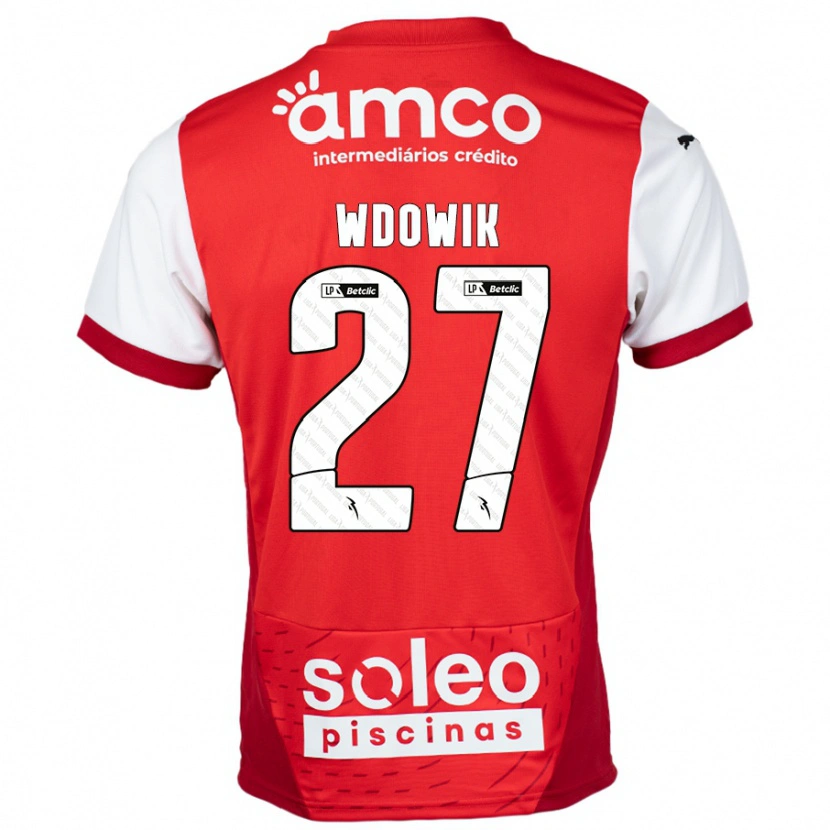 Danxen Donna Maglia Bartlomiej Wdowik #27 Rosso Bianco Kit Gara Home 2024/25 Maglietta